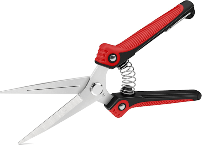 Hagesaks, karbonstål flerbruks saks håndbeskjærer beskjærer for hagehøsting av frukt og grønnsaker, hagesaks, svart rød