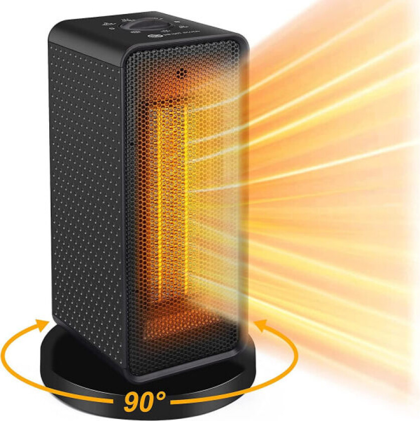 1200w Mini Keramisk Vifteovn, 90 Oscillerende Elektrisk Oppvarming