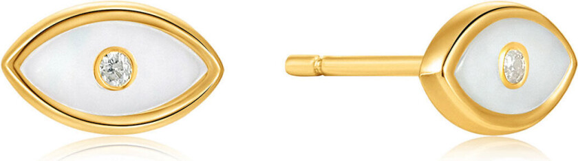 , Ørepynt i forgylt 925 sølv med evil-eye