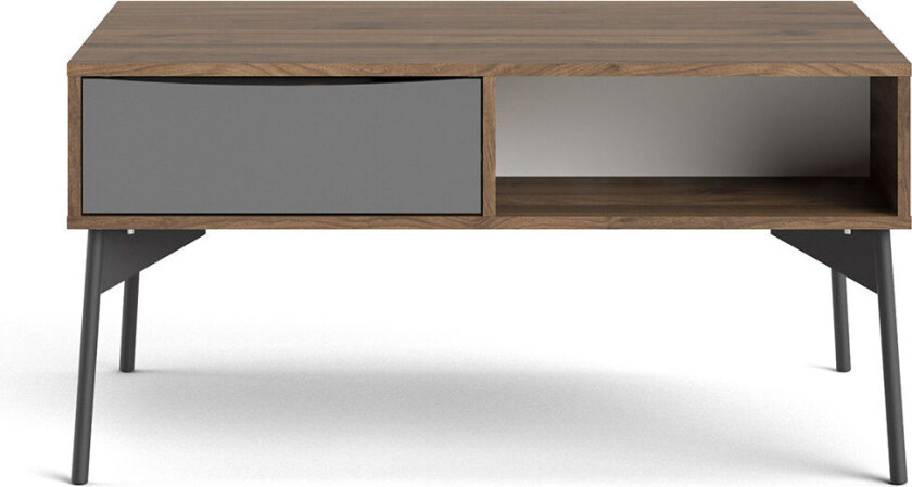 Elly sofabord med 1 skuff og 3 hyller brun,grå.