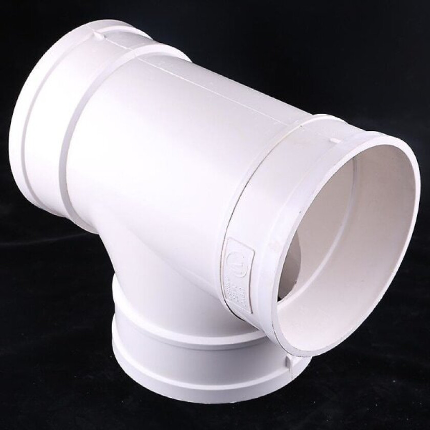 75mm 3-veis (90) rund splittkanal-kontakt Xddryer ventilasjonstee hvit ABS-plast