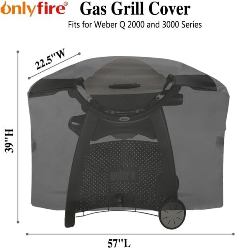 Grilltrekk Grillbeskyttelse (for Weber Q 2000 og 3000 Gassgrill)