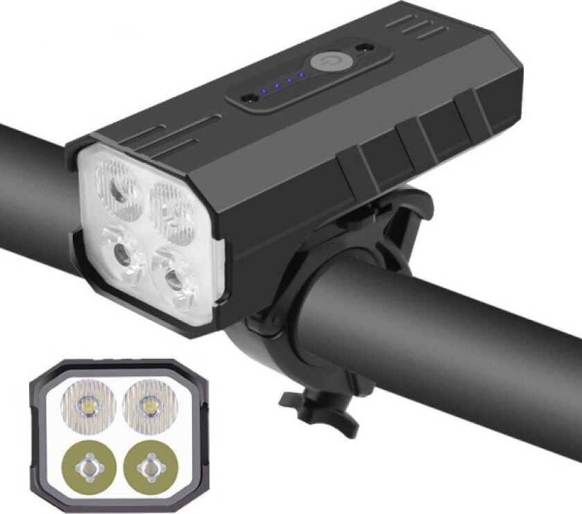 4t6 sterk sykkellykt USB-ladbare med lading