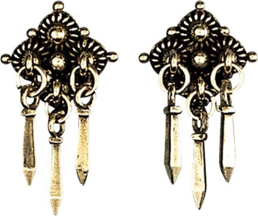 Bilde av Øredobber Telemark i 830 antikkforgylt sølv