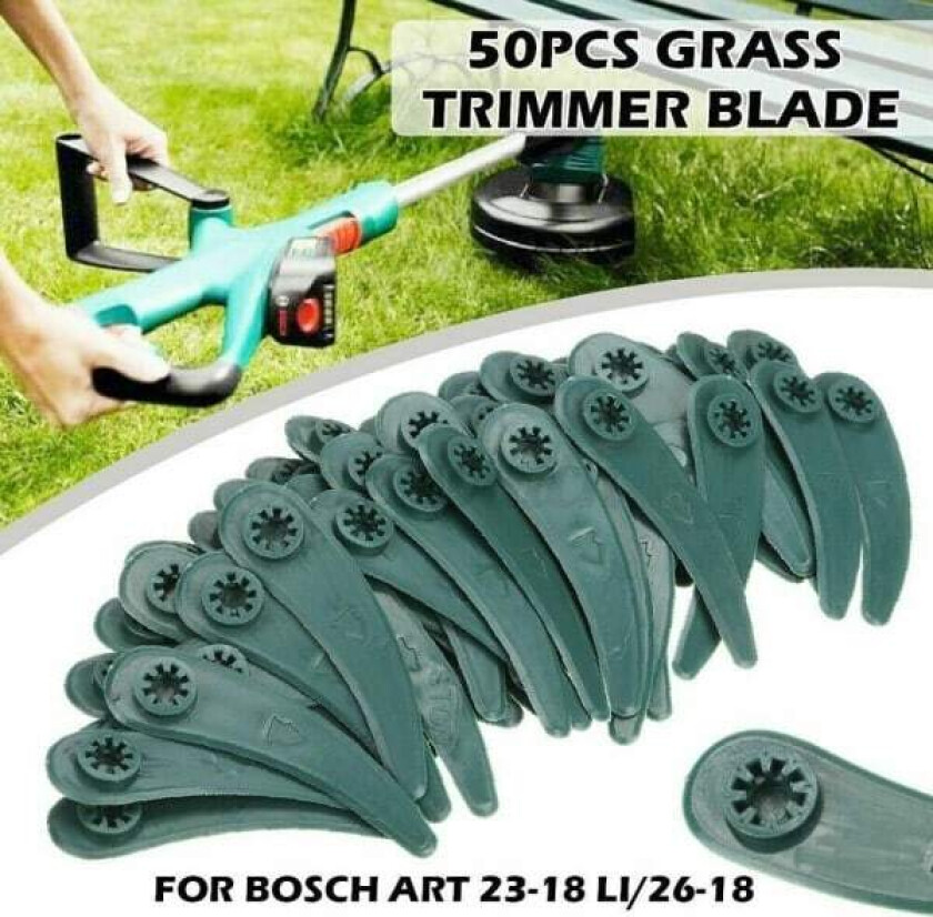 50 stk Gresstrimmer Plastblad Klippeblad for Bosch gressplen