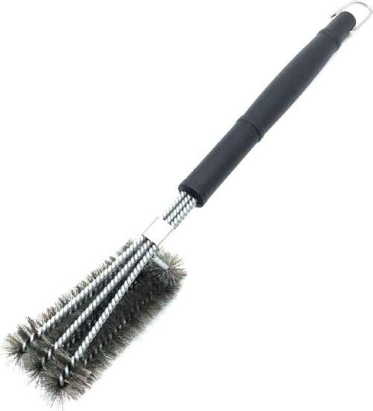 Grillbørste, 3 i 1 grillbørste, grillbørste i rustfritt stål for rask og effektiv rengjøring av alle griller