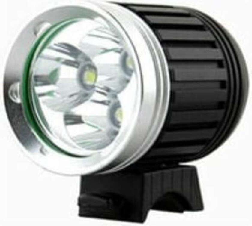 Kraftig LED MTB-lys, sykkellampe, MTB-lys, oppladbar LED-sykkellykt, vanntett, 3600 LM, 3 T6 CREE XM-L, 4 lysmoduser + baklys