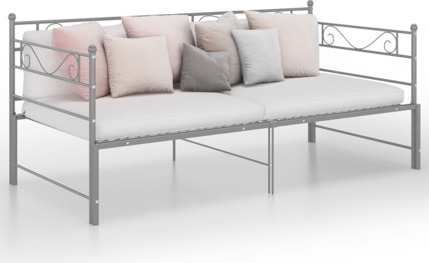 Uttrekkbar ramme til sovesofa grå metall 90x200 cm