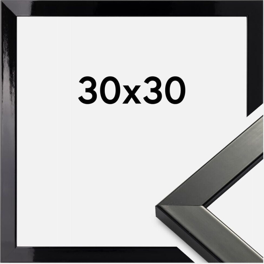 Ramme Uppsala Svart Høyglans 30x30 Cm