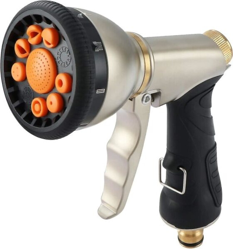 Vannpistol Metall hageslangepistol, høytrykksvannpistol, 9 justerbar