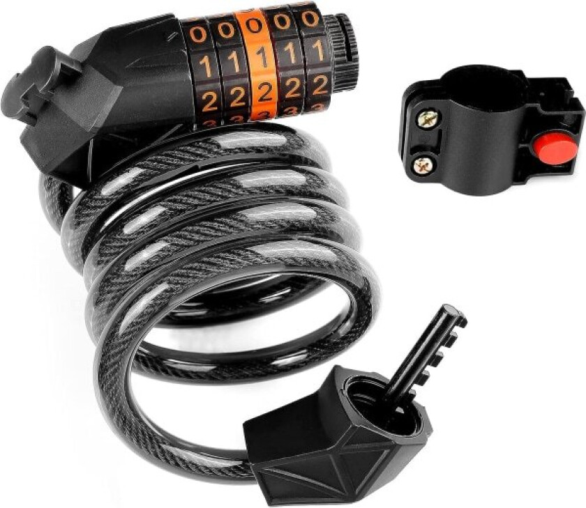 Sykkellås, sykkellås lang 125cm x 12mm kabelås med 5-sifret smartkode sykkellås høy sikkerhetsnivå for sykkel trehjulssykkel sparkesykkel sykkellås
