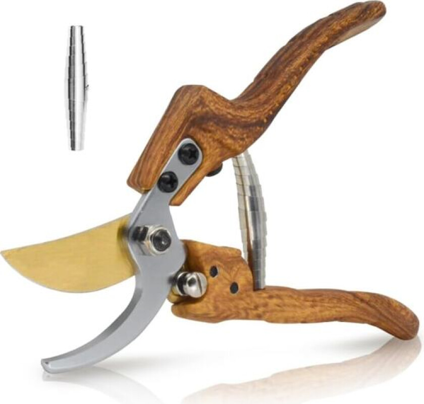 Hagesaks, profesjonell beskjæringssaks med skarpt og rustfritt stålblad, hagesaks, amboltsaks ergonomisk form hagesaks