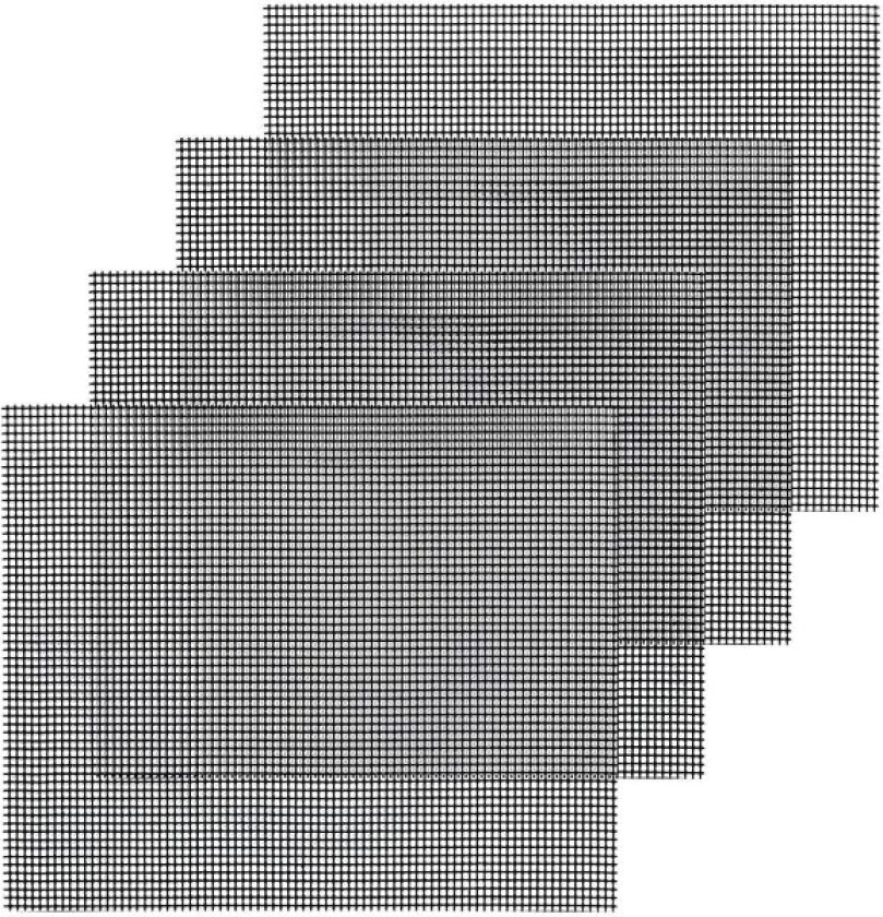 Sett med 4 stk Grillrist, Grillnett Gjenbrukbar og