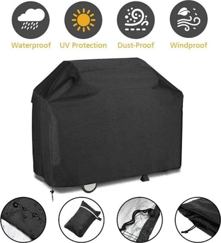 Grilltrekk grilltrekk BBQ gassgrilltrekk 210D Oxford stoff beskyttende trekk presenning 145x61x117cm S