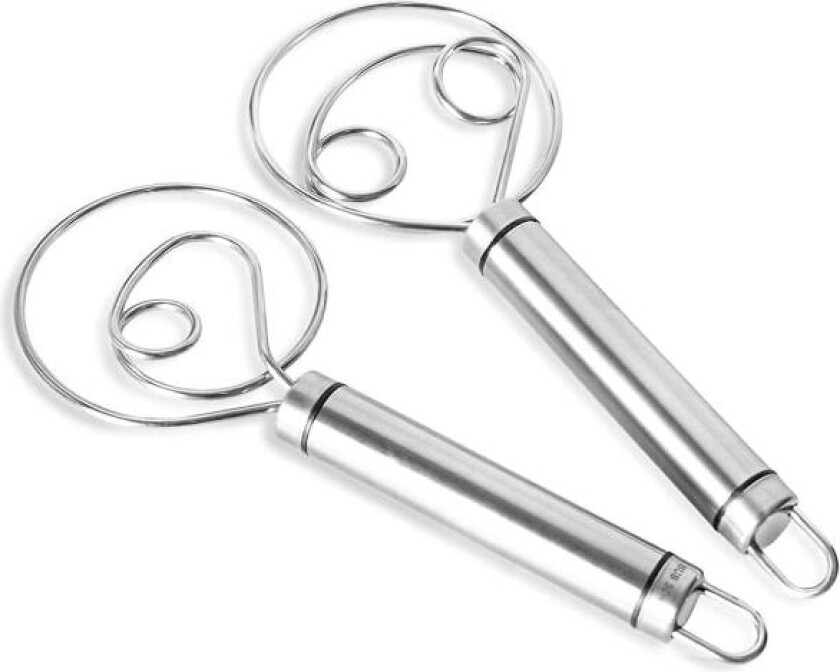 Dansk deigvisp, 2-pakning premium rustfritt stål nederlandsk visp, stor håndmikser Artisan Blender Fo