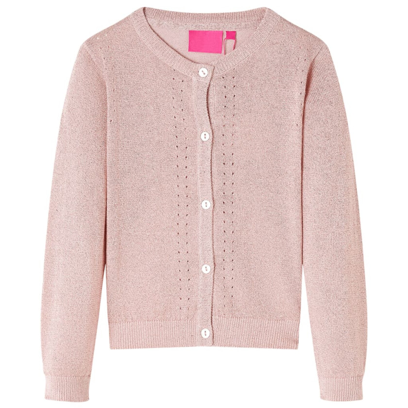 Cardigan for barn strikket myk rosa