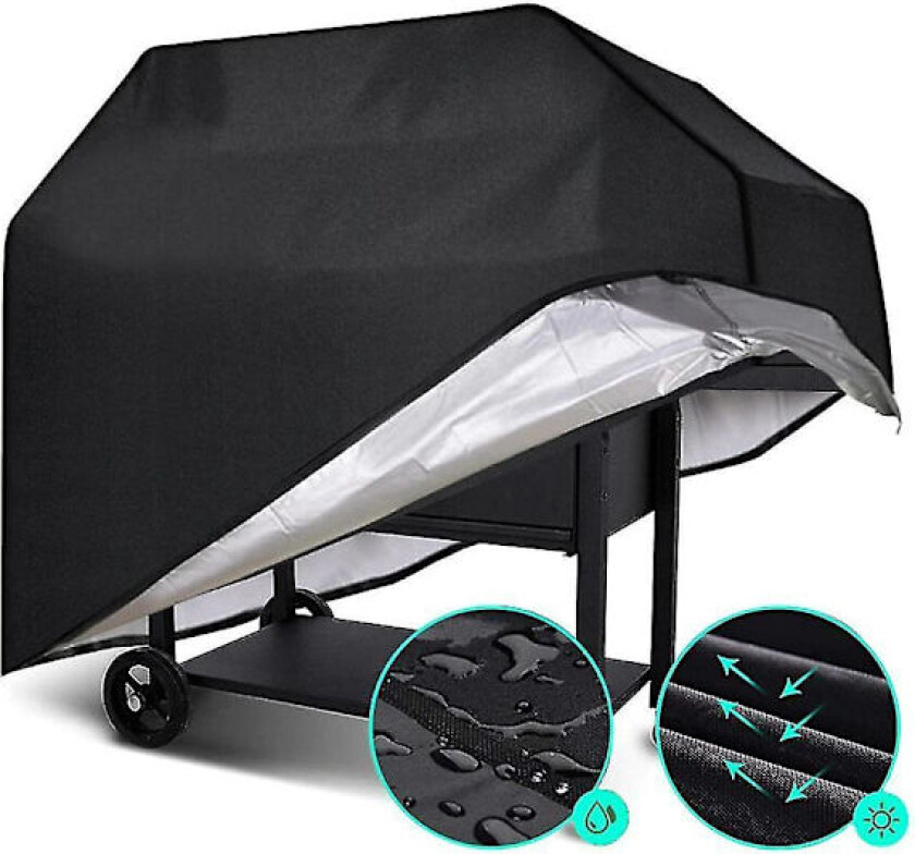 210d Bbq-trekk Utendørs Støvtett Vanntett Weber Heavy Duty Grillregnbeskyttelse(145*61*117cm)