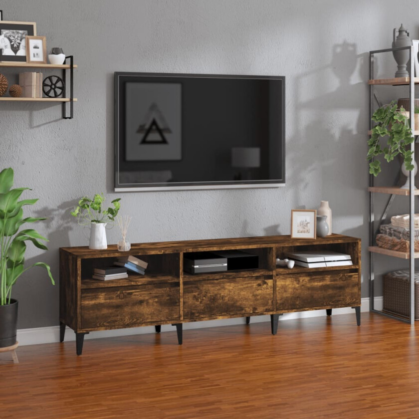 TV-benk røkt eik 150x30x44,5 cm konstruert tre