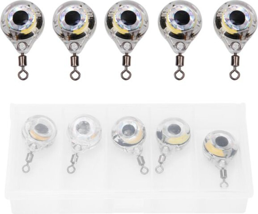5 stk LED Undervannsfiske Lys Øyeformet Nattlampe Lure Attractor Lure Bait Tool