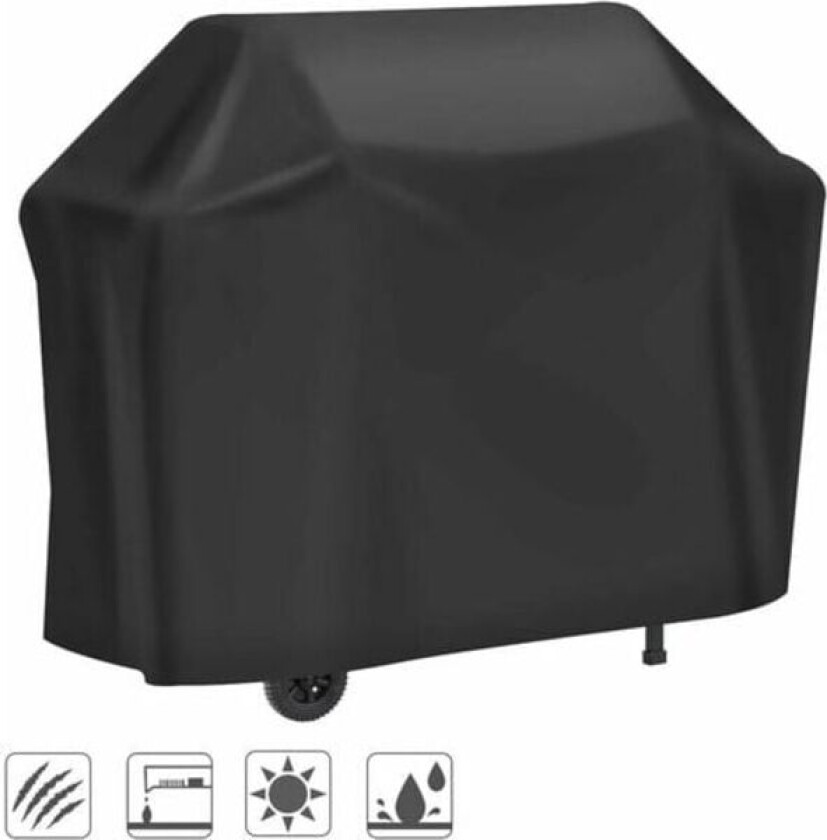 Grilltrekk, Slitesterkt 210D Oxford BBQ-trekk, Grillbeskyttelse Anti-UV/Vanntett/Fuktbestandig (145 61 117cm)