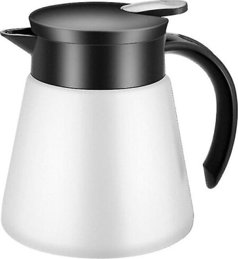 680/880 ml dobbelvegget vakuumflaske i rustfritt stål, isolert kaffekanne Termos Melk Te Vannkanne Vannkoker White 880ml