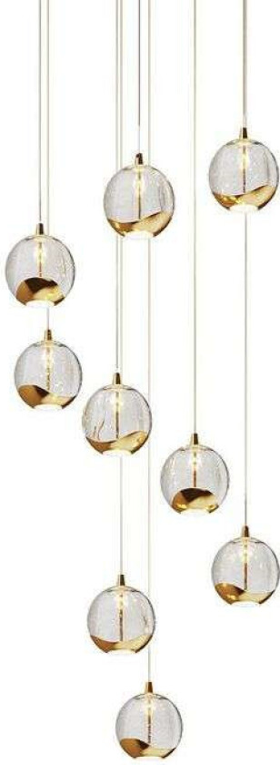 Hayley LED-pendellampe, 9 lyskilder, gull