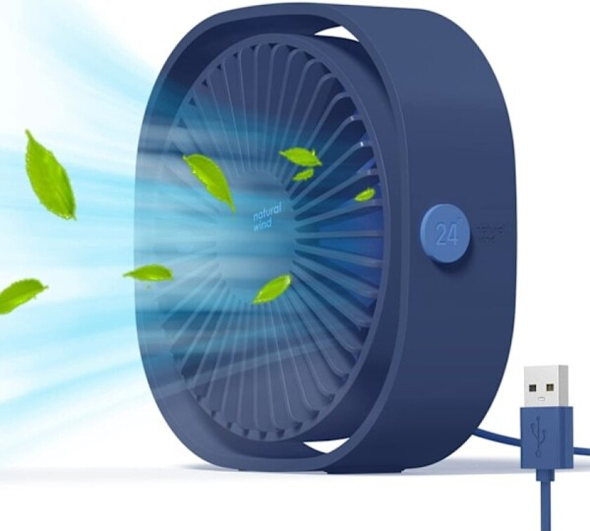 Mini USB-vifte, bærbar mini USB-bordvifte for kontor/hjem/reise/camping - Blå