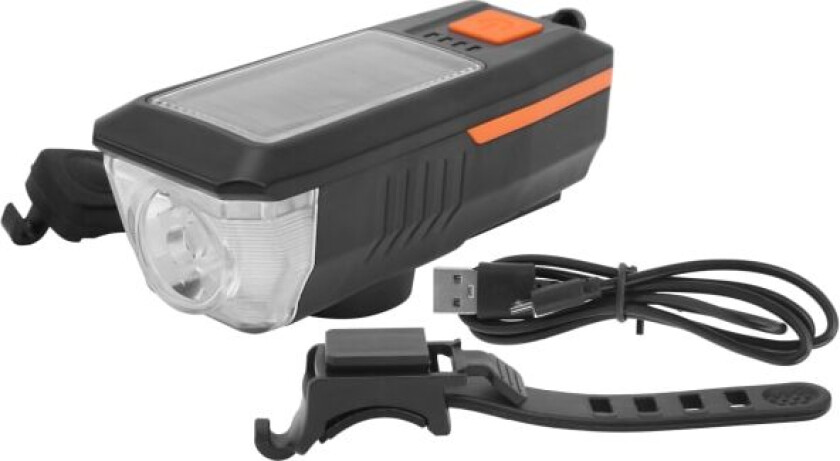 Solar Power Sykkellys Sykkel Nattlys USB Oppladbart Utendørs Sykkellykt (oransje)