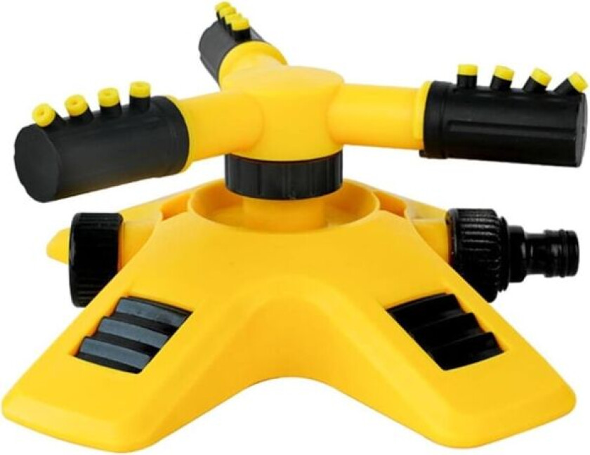 Justerbar vannspreder, 360° roterende automatisk plensprinkler, automatisk hagevannspreder for plenhage grønnsakfelt (gul)