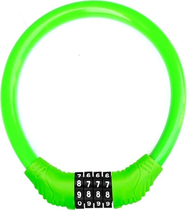 Sykkellås kabel Kombinasjonskabel, Bærbar sykkellås med 4-sifret kombinasjon grønn green