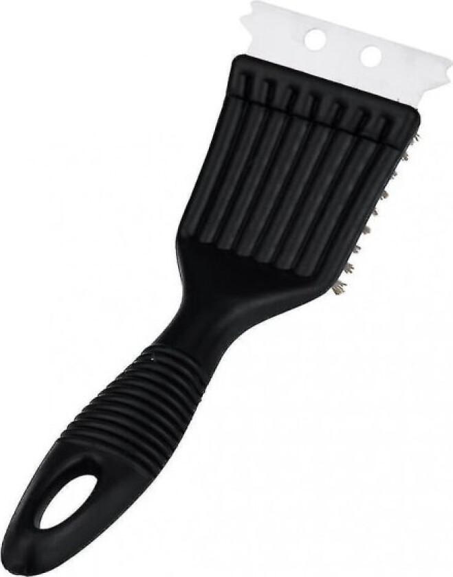 BBQ Grillbørste i rustfritt stål - Grilltoppbørste - Grillverktøy Rengjøringsbørste (Svart)