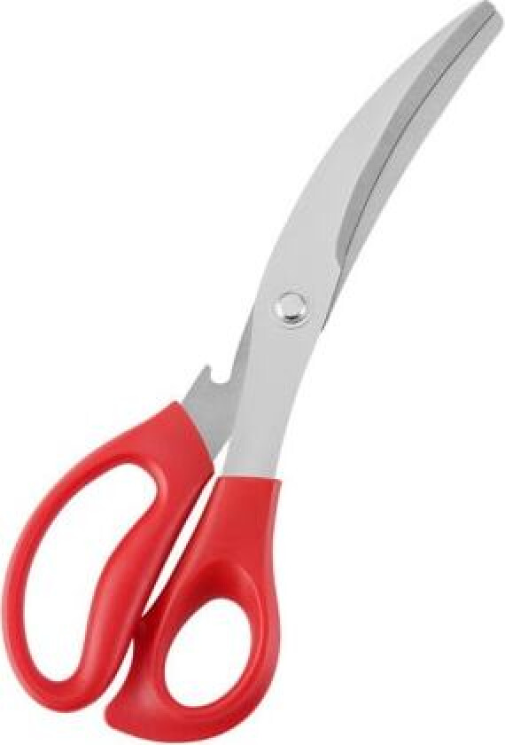 Koreanske grill saks, grill saks grill tang, kjøkkensaks, kjøkkensaks, pizzaskjærer, ergonomisk saks rustfritt stål tang for enkel bruk (rød)