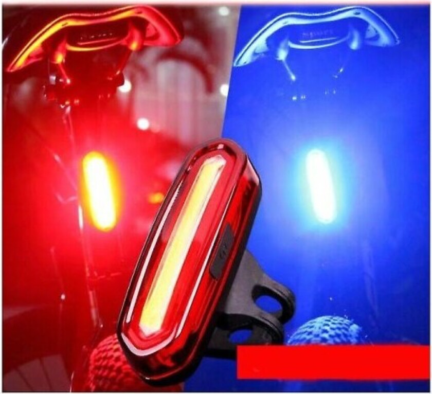 Vinterkampanje, kraftig sykkellykt bak, USB-oppladbar LED-sykkellykt med 6 faste/blinkende moduser