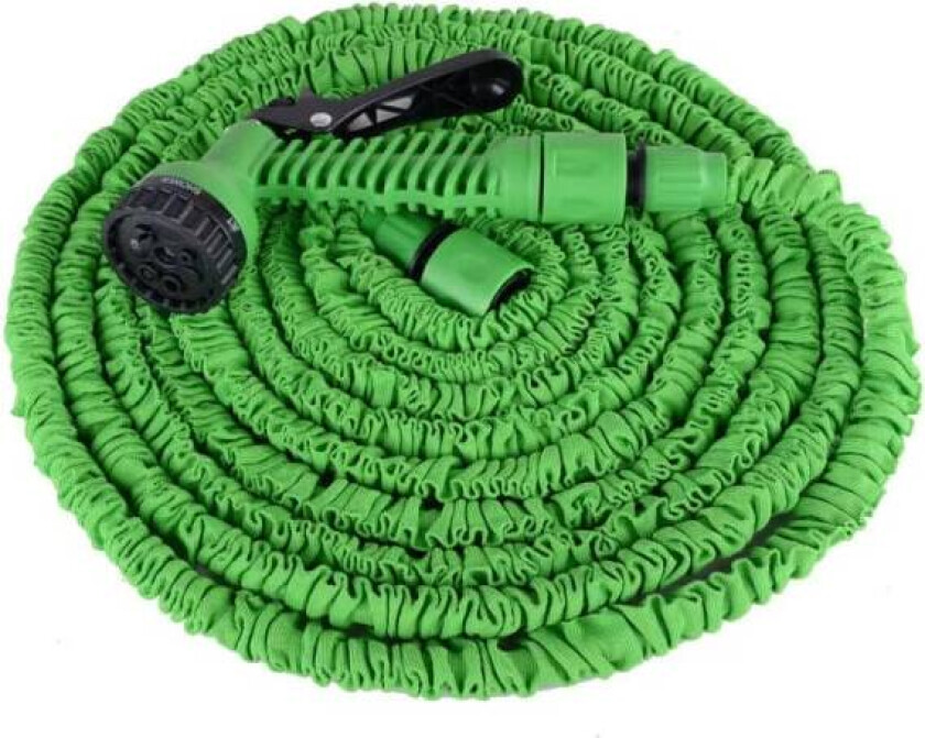 Slange Basic — Ekspanderbar vannslange med trykk, grønn, 15 meter