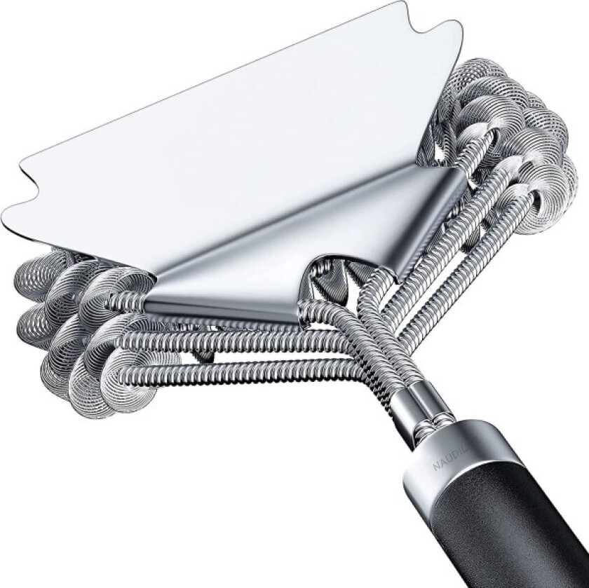 Grillbørste og skrape, grilltilbehør, grillbørste i rustfritt stål Bbq-børste