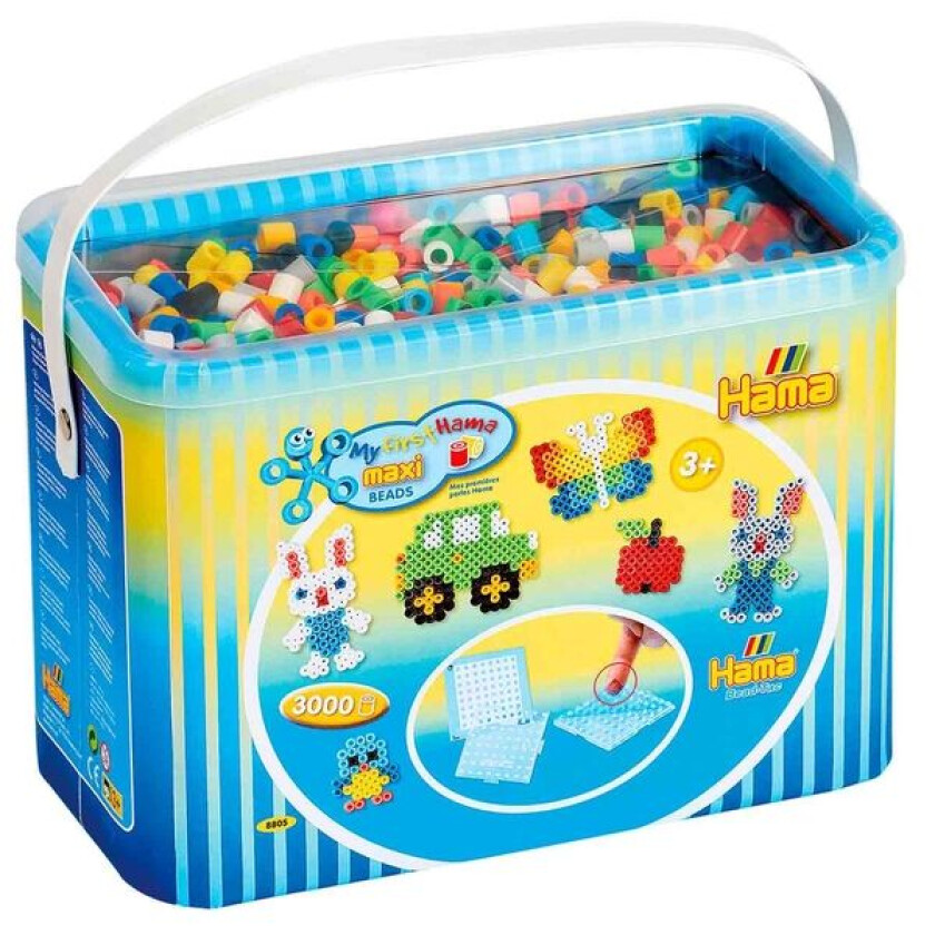 Bilde av HAMA - Maxi Beads - Beads 3000 pcs. + 3 pin plates (388805)