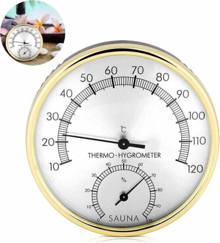 Termometer Hygrometer, Kjøkkentemperatur Fuktighet Hygrometer, LCD Digitalt Romtermometer, Rom Hygrometer Termometer, Sauna Hygrometer, Metallskive Termometer