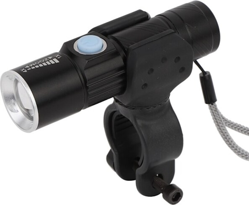 Vanntett sykkellykt for utendørs, USB-ladbare LED-hovedlykter for terrengsykler (svart)