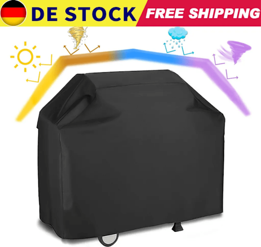 Grilltrekk BBQ grilltrekk brenner gassgrill beskyttende trekk hette 145*61*117 svart 210D polyester med polyuretanbelegg