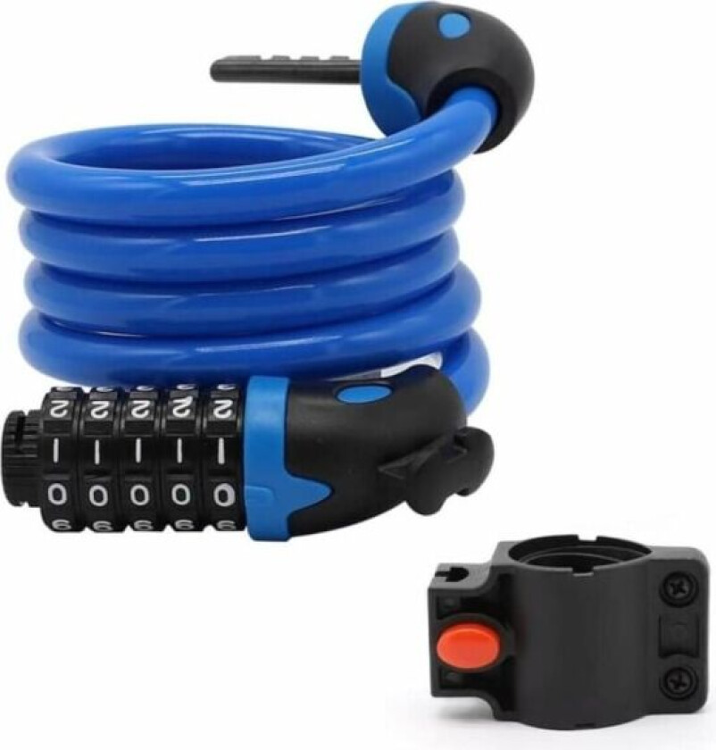 (Blå) Sykkellås, Lang Sykkellås 120cm x 12mm, Kabel Lås for Sykkel