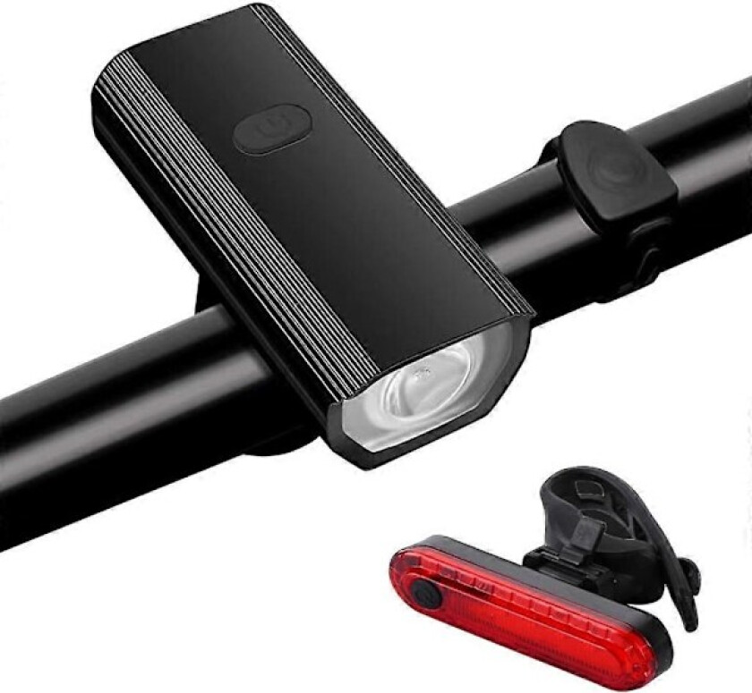 Sykkellys for nattkjøring, hodelykt, USB-ladbart BMX-lys, sykkellykt Black