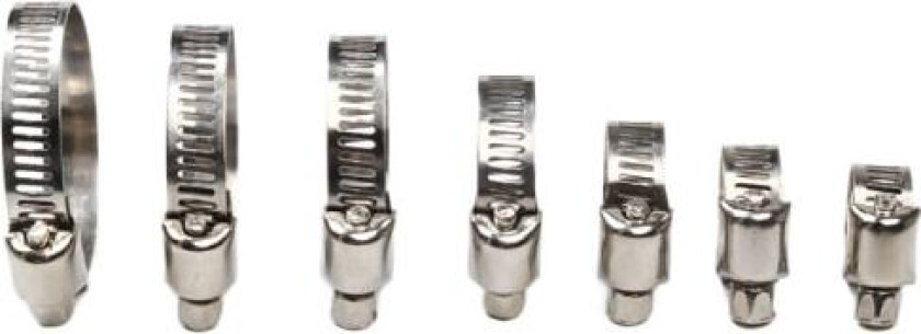 Slangeklemme, rustfritt stål slangeklemme, 60 stykker rustfritt stål