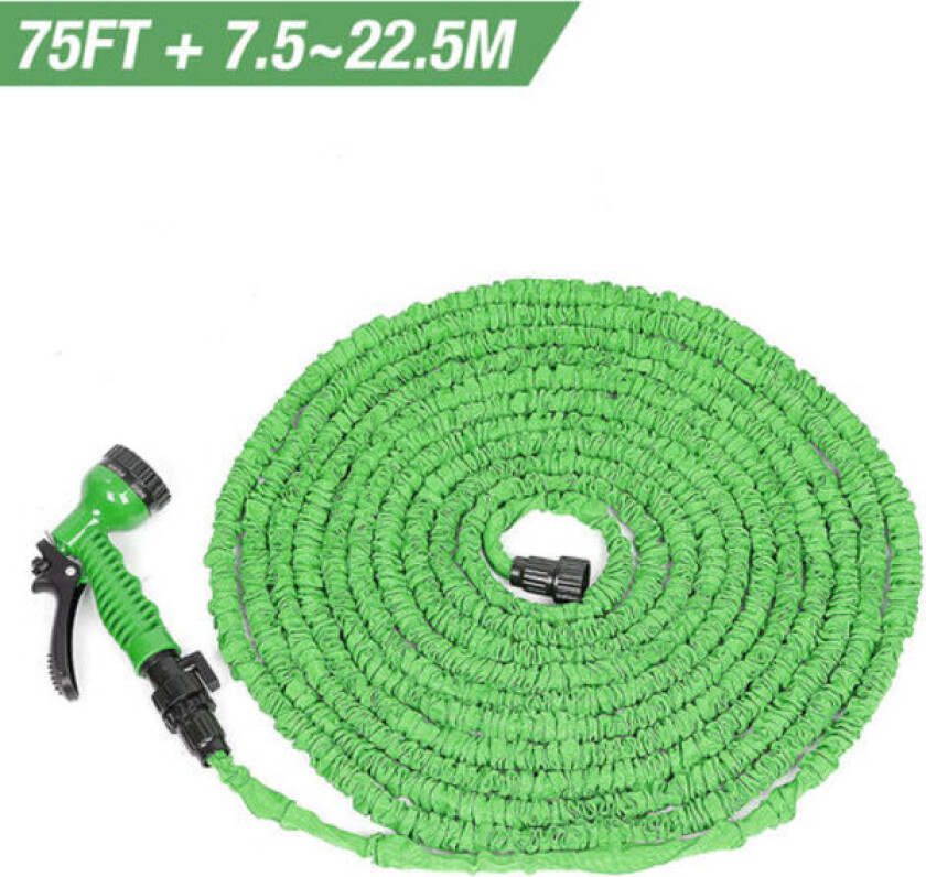 22,5 m uttrekkbar hageslange med 7-funksjonspistol