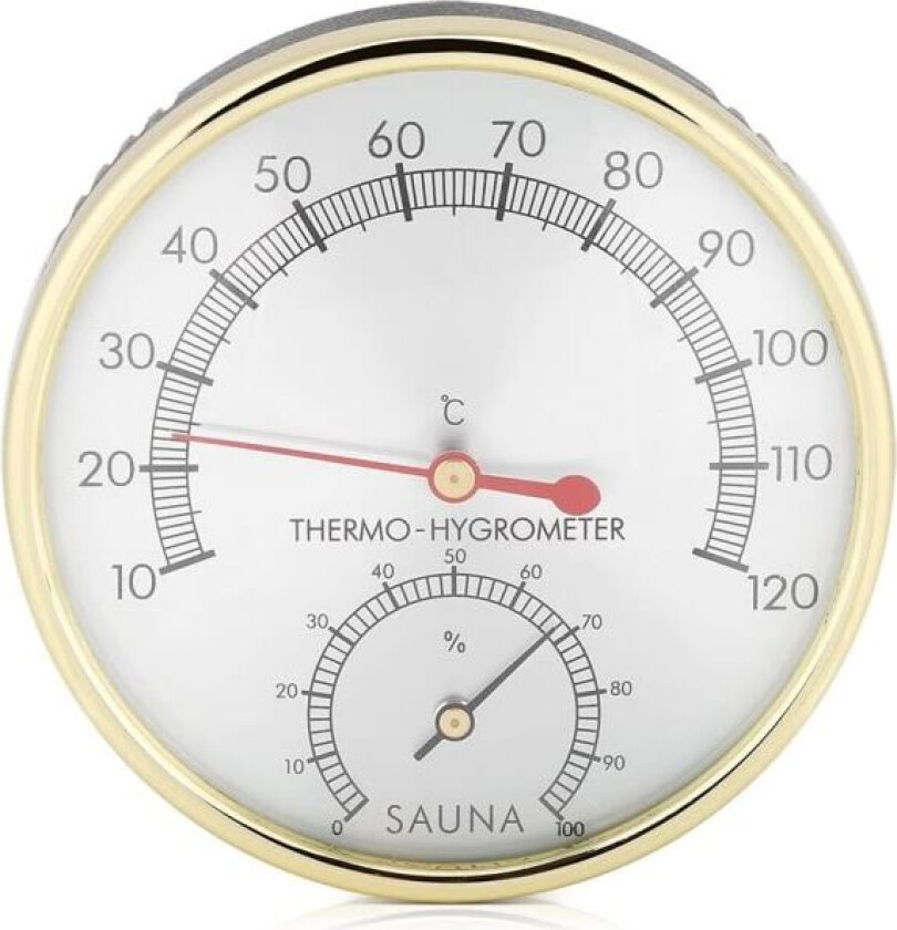 Saunatermometer, metall termometer hygrometer fuktighetsmåler-termometer for saunarom