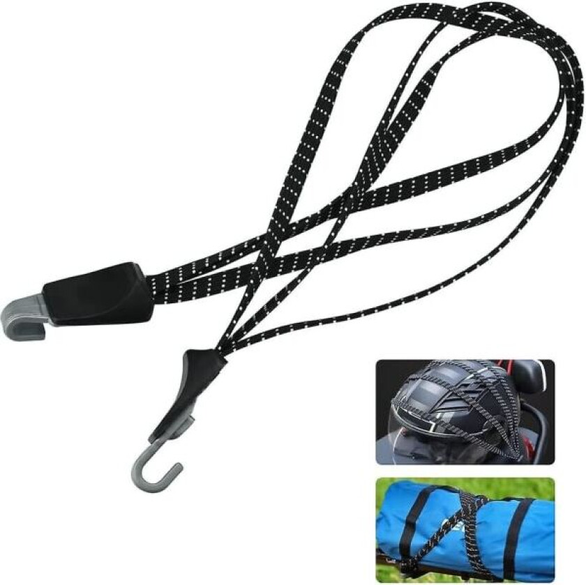 Foldbar motorsykkelstropp, sterk stropp for sykkelbagasje med kroker, 68cm