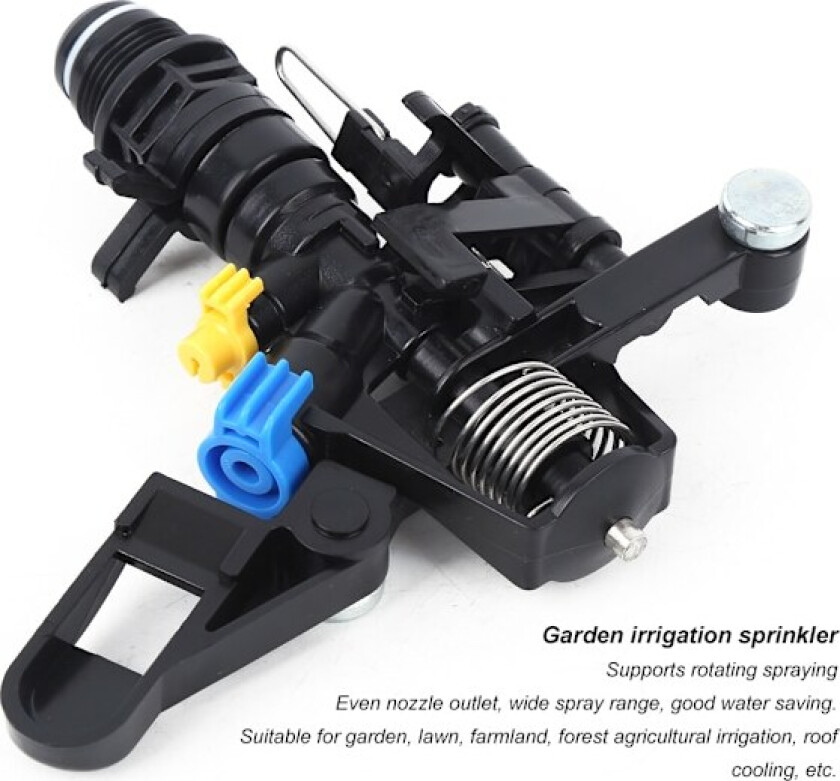 Hagesprinkler med roterende vannspreder, dyse for vanning, verktøy for vanning, hanngjenge G3/4