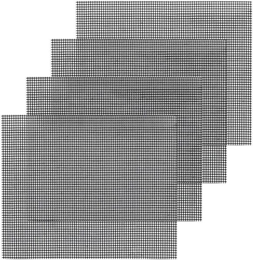 Pakke med 4 Ikke-Klebbende Grillrist 40 * 33cm Gjenbrukbar Teflon Grillnett