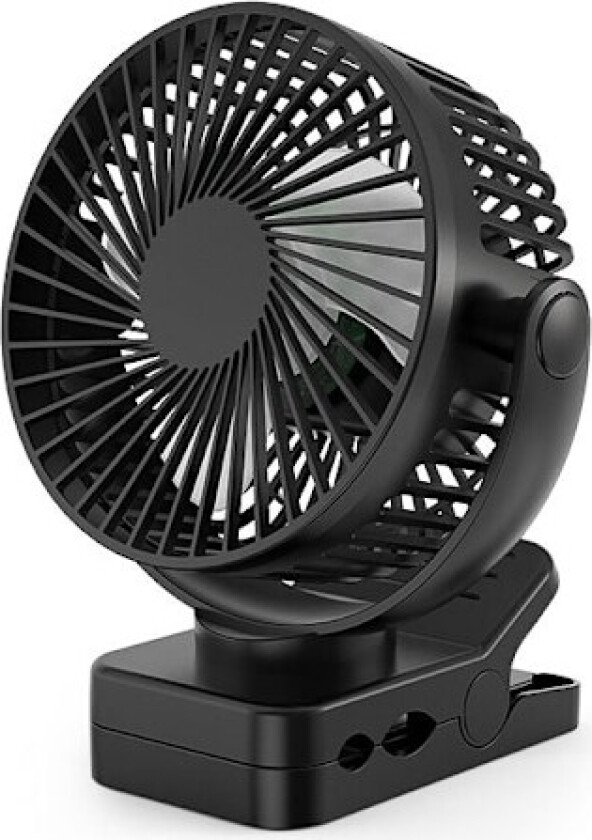 10000mAh Klips på vifte, oppladbar, 8 tommer batteridrevet bordvifte, USB-vifte med 4 hastigheter, sterk luftstrøm, robust klemme