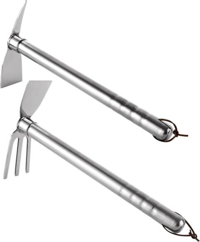 2 stk Hageverktøy, 2 i 1 Hagehakk og Rake og 2 i 1 Spade og Hakke 2pc