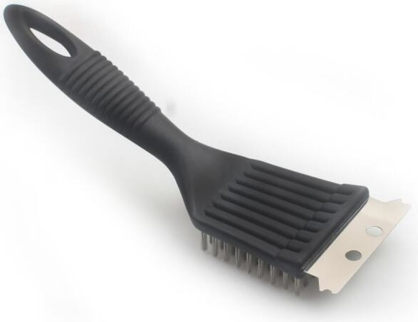 Trådbørste for grill, bærbar grillbørste utendørs trådbørste for grillrensing skraper rengjøringsverktøy med plasthåndtak for gass/kullgrillrist 1 stk